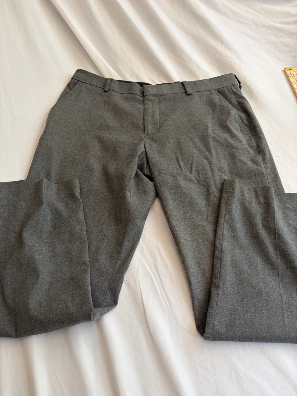 jf j.ferrar Men's Gray Dress Pants - Tailored Flat Front Size 34x29